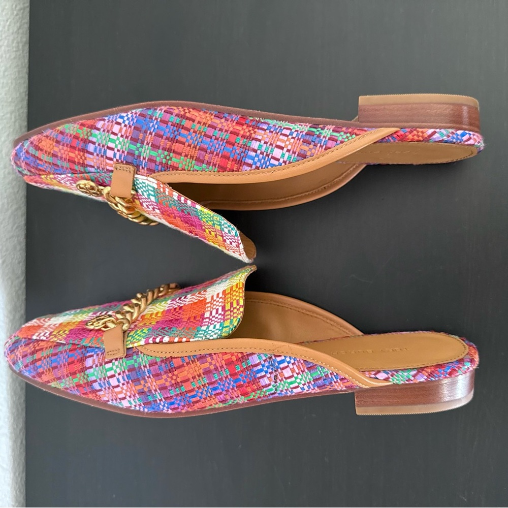 “Like new” Tory Burch Mini Benton Loafer Slide with Charm Flats Mule Multicolor - Picture 5 of 12